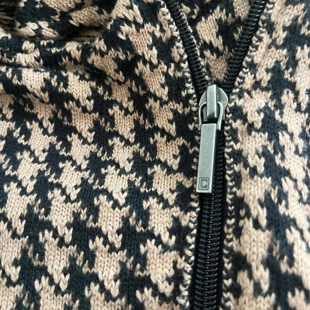 Chaps Houndstooth Sweater Jacket - image 2